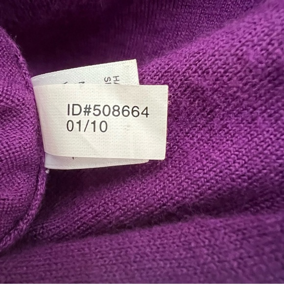Express Design Studio Cashmere Knit Top‎ Draped Neck Medium Short Sleeve Purple - Picture 5 of 6